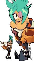 1girls big_breasts breasts cerebella dnormal11 green_hair skullgirls solo tagme tan_skin twitter_link