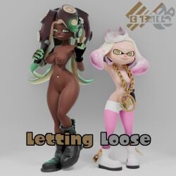 2girls 3d breasts chains dark-skinned_female dark_skin female female_focus female_only jewelry legoguy9875 marina_(splatoon) marina_ida microphone naked_footwear necklace nintendo nsfwo262 nude nude_female off_the_hook_(splatoon) pearl_(splatoon) pearl_houzuki splatoon splatoon_(series) splatoon_2 tagme