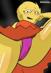 2d close_up clothed clothing from_below lisa_simpson looking_at_viewer panties selfie the_simpsons toonius_sketchus underwear upskirt