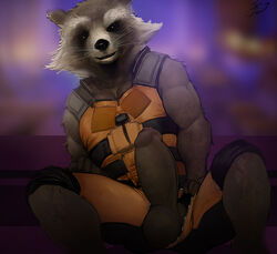 rocket raccoon from guardians of the galaxy by zomacaius