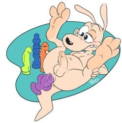 anal anal_sex anthro anus ass balls blush dildo dildo_in_ass dildo_insertion erection feet_up genitals hi_res humanoid_genitalia humanoid_penis macropod male mammal marsupial navel nickelodeon nude object_in_ass penetration penis rocko's_modern_life rocko_rama sex_toy sex_toy_in_ass sex_toy_insertion solo tail tbid teeth wallaby