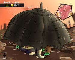 1girls alternate_version_available cum cum_in_pussy cum_inside dark-skinned_female defeated defeated_heroine drizzler_(splatoon) enemy_conversion female gameplay_mechanics heart-shaped_pupils impregnation looking_at_partner marina_(splatoon) monster monster_on_female multiple_ova nayaase_beleguii nintendo nude_female octoling outdoors ovum penis_in_pussy piledriver_position salmon_run salmonid_(splatoon) sperm_cell splatoon splatoon_(series) splatoon_3 spread_legs x-ray