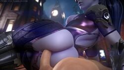 3d anal anal_sex animated ass blue_hair female fpsblyck king's_row_(map) light-skinned_male male overwatch penis ponytail purple_skin pussy sex sideboob sound video widowmaker