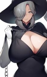 , 1girls, ai_generated black_dress clothing female female_focus milf mommy pokemon pokemon_(species), solo solo_female solo_focus