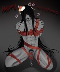 christmas gift gift_bow homicipher merry_christmas mr_crawling mr_crawling_(homicipher) red_bow