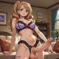 1futa ai_generated artist_name big_penis brown_eyes charlotte_pudding colored digital_media_(artwork) erection front_view futa_only futanari lingerie looking_at_viewer one_piece psyopsai solo solo_focus twintails uncensored watermark