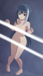 1girls barefoot botan_emu breasts censored female light_censor mission:_yozakura_family mutsumi_yozakura nude tagme