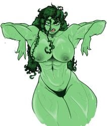 albino-racc athletic_female big_breasts huge_breasts jennifer_walters looking_at_viewer messy_hair pubic_hair ripped_clothing she-hulk