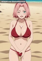 ai_generated aindroidparanoid ass beach big_ass big_breasts big_butt bikini busty cameltoe curvy cute fat_ass female female_only fingering fingering_pussy green_eyes hips huge_ass huge_breasts large_ass large_breasts legs masturbating masturbation narrow_waist naruto naruto_(classic) naruto_(series) naruto_shippuden nipples pink_hair sakura_haruno slim_waist stable_diffusion swimsuit thick_ass thick_thighs voluptuous waist wide_hips