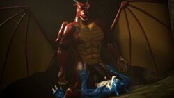 2017 3d anal anal_sex anthro anthrofied cave claws closed_eyes cum cum_in_ass cum_inside cum_on_chest digimon dragon flamedramon fox_whisper85 gay horn larger_male looking_pleasured male male/male male_on_top male_only muscular muscular_male nipples on_top open_mouth orgasm penetration penis scalie sex size_difference source_filmmaker teeth tongue ty_(zp92) wings yaoi