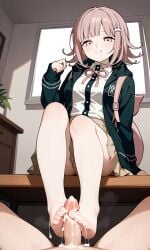 ai_generated cum danganronpa_2:_goodbye_despair dominant_female footjob nanami_chiaki