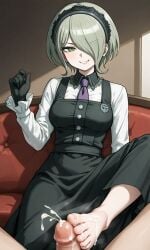 ai_generated censored cum danganronpa_v3 dominant_female footjob toujou_kirumi