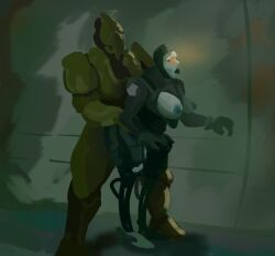 1boy 1girls breasts female male penetration rhino_(warframe) scorpion_(warframe) warframe