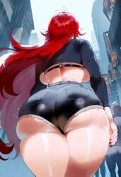 ai_generated ass ass_focus back_view big_ass big_breasts big_butt big_thighs dijiai focus from_behind from_behind_position high_school_dxd hourglass_figure looking_at_viewer looking_back nsfw rias_gremory round_ass round_butt thick thick_ass thick_butt thick_legs thick_thighs thighs wide_hips