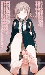 ai_generated censored cum cum_on_feet danganronpa_2:_goodbye_despair dominant_female feet feet_focus feet_on_penis footjob nanami_chiaki