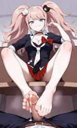 ai_generated cum danganronpa dominant_female footjob junko_enoshima