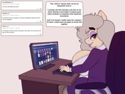 1futa 2017 anthro big_breasts bimbo blonde_hair breasts busty clothed clothing dialogue e621 earth_pony english_text equine eyeshadow fan_character female friendship_is_magic furry futanari hellen_lockheart hi_res horse huge_breasts hyper hyper_breasts hyper_penis lipstick looking_at_viewer makeup mammal milf mother my_little_pony parent penis penis_under_skirt pony simple_background smile solo solo_futa stunnerpony text voluptuous