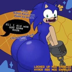 ass_focus back_view big_butt dialogue huge_ass hyper_ass looking_back maka37 male male_only perfect_legs shiny_ass shocked shocked_expression simple_background simple_shading solo solo_focus sonic_(series) sonic_the_hedgehog sonic_the_hedgehog_(series) standing surprised surprised_expression sweat sweaty_butt thick_thighs