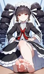 ai_generated celestia_ludenberg cum danganronpa dominant_female footjob