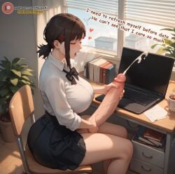 ai_generated big_penis chainsaw_man cum futanari higashiyama_kobeni masturbation nugoai