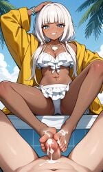 ai_generated cum danganronpa danganronpa_v3 dominant_female footjob yonaga_angie