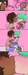 breast_grab breasts breasts comic comic_page dreamscreep duo e-69 earth69 jacob_(earth69) kissing robot spiked_collar