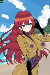 alien ben_10 ben_10_alien_force ben_10_ultimate_alien big_breasts big_thighs black_arms blue_eyes dnalien female hand_on_head nude parasite posing purple_nipples red_hair relaxing tentacle walter_montana xenocite yellow_body