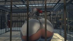 1boy 1futa 1girls 3d 3d_(artwork) ambiguous_gender anthro anthrofied ass_focus big_ass big_thighs blade_wolf fagottini31 female female_only futa_only futanari grey_body huge_ass huge_thighs machine male male_only metal_gear robot solo thick_thighs wide_hips