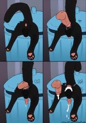 anal anal_sex animal_genitalia animal_penis anus balls black_body black_fur blush bodily_fluids comic cum cum_inside digital_drawing_(artwork) digital_media_(artwork) domestic_cat duo erection felid feline felis feral feral_penetrated fur gaping gaping_anus genital_fluids genitals hi_res human human_on_feral human_penetrating human_penetrating_feral humanoid_genitalia humanoid_penis interspecies little_kitty_(lkbc) little_kitty_big_city male male/male male_penetrated male_penetrating male_penetrating_male mammal penetration penile penile_penetration penis penis_in_ass precum rankedredpanda sex signature stuck tail zoophilia