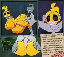 1boy 1girls algob4v anal anal_penetration angry angry_expression angry_face angry_sex animated animatronic_female anthro areolae ass ass_bigger_than_head bav big_ass big_breasts blowjob breasts bunny_boy disassembled doggy_style english_text female five_nights_at_freddy's five_nights_at_freddy's_2 fnaf fur furry huge_ass huge_breasts joints lagomorph looking_back mating_press nipples no_sound oral oral_penetration penetration robot robot_girl robot_joints short_playtime straight tagme text text_bubble toy_chica_(fnaf) vaginal vaginal_penetration vaginal_sex velling video x-ray