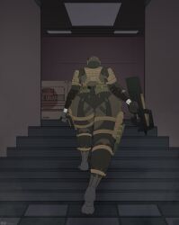 armored_female background cardboard_box child_bearing_hips color commission curvy diklonius female fully_clothed garter_belt haven_trooper hi_res huge_butt metal_gear_solid metal_gear_solid_4 military_helmet military_uniform p90 soldier straps thick_thighs voluptuous weapon wide_hips
