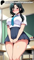 1girls 2025 ai_assisted ai_generated anime artist_name big_breasts big_chest black_hair blush breasts bust busty chair chalkboard chest classroom clothed_female desk female female_focus female_only hi_res high_quality high_resolution highres indoors large_breasts long_hair low_twintails necktie on_desk patreon patreon_username pleated_skirt plump red_eyes school school_chair school_desk school_uniform shirt sitting sitting_on_desk skirt skypassion solo solo_focus stable_diffusion steins;gate steins;gate_0 thick_thighs thighs twintails urushibara_ruka watermark white_shirt window
