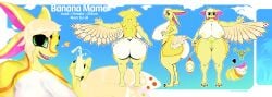 3_fingers 3_toes 4_ears absurd_res anthro ass avali avian banana banana_mama_goldfeather_(avali) big_breasts big_butt black_claws blue_background border breasts character_name claws color_swatch feather_hair feather_skirt feathered_wings feathers feet female female_(lore) fingers food fruit gender_name gingerrey green_eyes green_tattoo height hi_res huge_breasts huge_butt information measurements milk milk_in_cup model_sheet multi_ear nipples orange_body orange_feathers pink_inner_ear pink_insides pink_tongue plant pseudo_hair pubic_tattoo sharp_teeth simple_background solo species_name stated_gender tattoo teeth text toes tongue vulva white_body white_border white_breasts white_butt white_feathers winged_arms wings womb_tattoo yellow_body yellow_ears yellow_feathers yellow_nipples