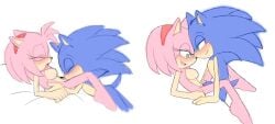accessory amy_rose angelofhapiness anthro breasts cunnilingus duo eulipotyphlan female genitals headband hedgehog hi_res male male/female mammal nude oral penis romantic romantic_couple sega sex simple_background sonic_(series) sonic_the_hedgehog sonic_the_hedgehog_(series) vaginal_penetration white_background