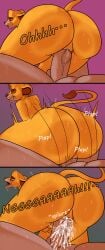 absurd_res anal anon ass backsack balls big_butt binkykun bodily_fluids butt_jiggle cub cum disney felid genital_fluids genitals hi_res human jiggling lion male male/male male_cub male_only mammal pantherine sex simba_(the_lion_king) text the_lion_king wide_hips young