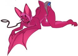 anal anal_sex bat collar corablue fur girly hair kullax leash leash_pull male mammal membranous_wings nude penetration pink_eyes pink_fur pink_hair red_fur short_horn solo winged_arms wings