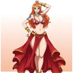 ai_generated exposed_legs harem_outfit midriff nami_(one_piece) one_piece tagme tattoo