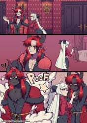 baphomet_(grizz) big breasts furry helltaker horns muscular transformation