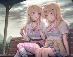 2girls ai_generated best_friends keikenzumi_na_kimi_to,_keiken_zero_na_ore_ga,_otsukiai_suru_hanashi kimi_no_koto_ga_dai_dai_dai_dai_daisuki_na_100-nin_no_kanojo limoncello tagme