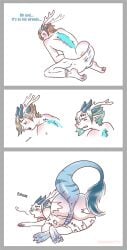 2019 ass blue_penis blush border bottomwear brown_hair butt_expansion clenched_teeth closed_eyes clothed clothing colored comic dialogue dragon english_text expansion fur fur_growth genitals green_hair grey_border growth hair horn horn_growth human human_to_anthro humanoid humanoid_pointy_ears kneeling legs_together looking_back_at_self lying male male_human mammal markings mythological_creature mythological_scalie mythology on_front open_mouth pants penis pointy_ears rear_view scalie side_view sigh simple_background sitting sitting_on_ground snout snout_growth solo species_transformation spread_legs spreading strawberrytfs striped_markings striped_tail stripes tail tail_growth tail_growth_in_pants tail_markings teeth text topless torn_bottomwear torn_clothing torn_pants transformation transformation_sequence white_background