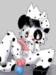 2025 3:4 anal anal_sex animal_genitalia animal_penis anthro balls black_body black_fur blue_body blue_fur blush brown_eyes canid canine canis dalmatian digital_media_(artwork) disembodied_penis domestic_dog duo eyewear eyewear_on_head eyewear_only fur genitals glasses glasses_on_head glasses_only grey_background heterochromia hi_res humanoid_genitalia humanoid_penis ibispaint_(artwork) inside male male/male male_penetrated male_penetrating male_penetrating_male mammal mostly_nude nipples nude open_mouth penetration penis sex shaded signature simple_background sitting spread_legs spreading steve_(xammyxx) watermark wearing_glasses white_body white_eyes white_fur xammyxx