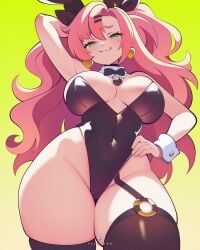 1girls :3 breasts bunny_ears bunnysuit cameltoe female female_focus female_only flipherrrr large_breasts light-skinned_female light_skin nicole_demara solo thick_thighs thighhighs thighs wide_hips zenless_zone_zero