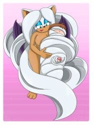 anthro bat bat_wings brown_hair female femdom hairjob long_hair male nude_female nude_male original_character penis rouge_the_bat rougethedaisy sonic_(series) sonic_the_hedgehog_(series) white_hair wings wrapped wrapped_up