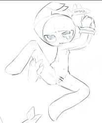 blush budding_breasts crying cuntboy dandy's_world goob_(dandy's_world) heart-shaped_pupils intersex korean_text male shrimpo_(dandy's_world) sweat tagme tied_hands yaoi