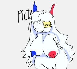 1girls artist_request big_breasts blue_nipple breasts breasts_bigger_than_head character_name female long_hair multicolored_nipples nude picta_portraet pussy red_nipple roblox roblox_game source_request sticky_note tagme text the_gallery vagina white_body white_hair