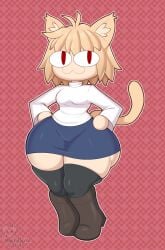 big_thighs cat_ears cat_tail catgirl clothed clothed_female clothing fate_(series) female female huge_thighs large_thighs mehdrawings neco-arc thick_thighs thighs