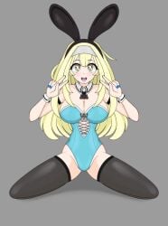 blue_clothing breasts bunnysuit exosister_gibrine yu-gi-oh!