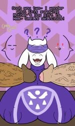 1girls 2d anthro before_sex big_breasts big_penis blindfold blindfolded blindfolded_female breasts_on_table chara clothed clothed_female dialogue english_text exposed_penis female female_focus frisk furry furry_female guavagrunt huge_breasts huge_cock mature mature_female milf nipple_bulge nipples_visible_through_clothing simple_background smile speech table text threesome toriel unaware uncircumcised undertale veiny_penis wall white_body