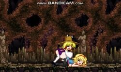 1futa 1girls alice_margatroid animated bandicam blonde_hair blue_eyes clothed_sex doggy_style female futa_on_female futanari hat longer_than_30_seconds longer_than_one_minute m.u.g.e.n sex short_hair suwako_moriya tagme touhou video