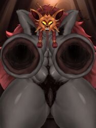 anthro armpit_hair armpits arms_up bbw big_areola big_ass big_breasts big_butt big_nipples chosen_of_the_wolf_kindred chosen_of_the_wolf_series chubby chubby_female feelingfun fur furry furry_female gaping gaping_nipples hairy hairy_armpits hairy_pussy huge_areolae huge_ass huge_breasts huge_butt huge_nipples kindred lamb_(league_of_legends) league_of_legends league_of_legends:_wild_rift masked_female overweight pussy pussy_hair riot_games